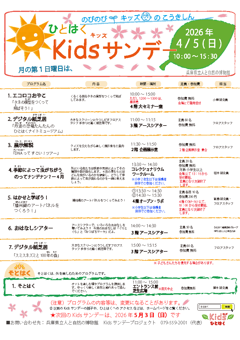 Kids(キッズ)サンデー2026年4月5日