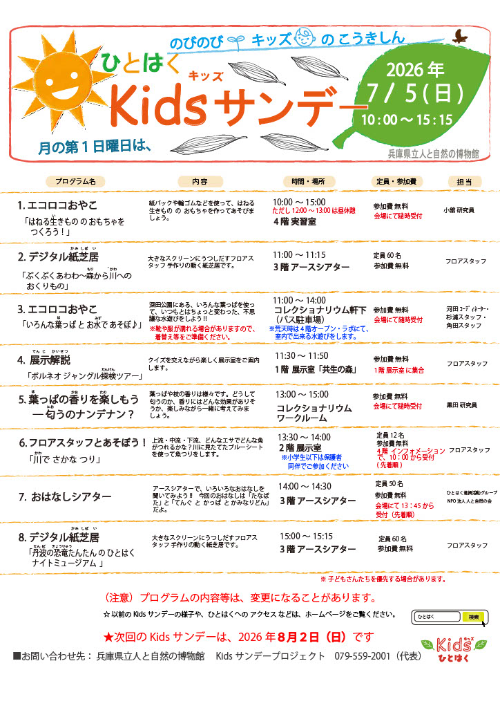 Kids(キッズ)サンデー2026年7月5日